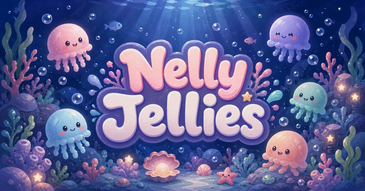 Official Nelly Jellies: Cozy Merge artwork showing the game title and colorful jellies